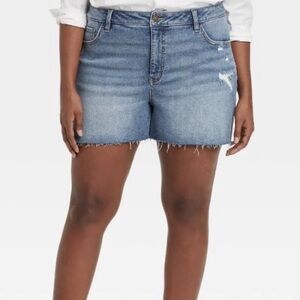 Ava & Viv Jean Shorts Women’s Plus Sizes High Rise Cutoff Distressed Ripped NWT